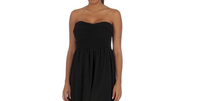 Dámske čierne šaty s transparentnou sukňou Vila Clothes