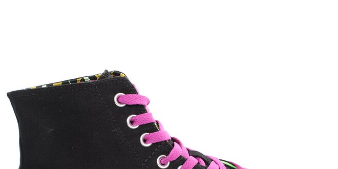 Dámske čierne textilné tenisky s farebnými detailmi Converse