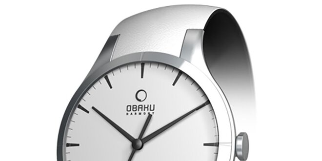 Dámske minimalistické hodinky v striebornej farbe Obaku
