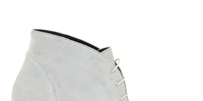 Dámske biele šnurovacie semišové topánky na kline Eye