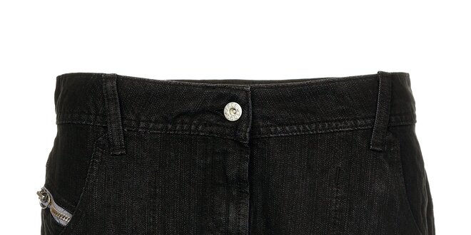 Dámska čierna džínsová minisukňa Freesoul