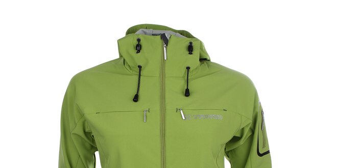 Dámska zelená softshellová bunda s kapucňou Trimm