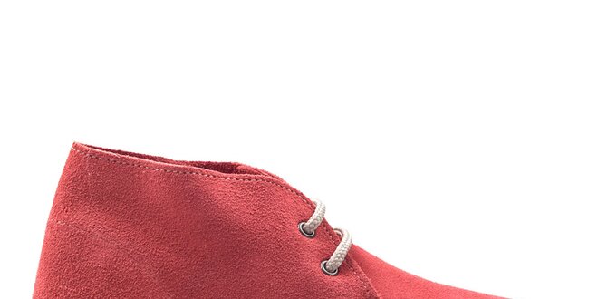 Dámske červené členkové topánky so šnúrkami Roamers
