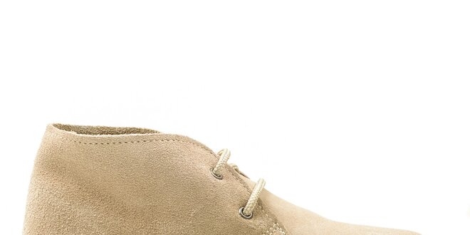 Dámske béžové členkové topánky so šnúrkami Roamers