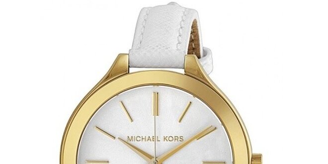 Dámske hodinky s bielym remienkom Michael Kors