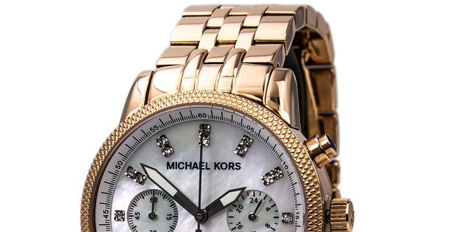 Dámske pozlátené hodinky s chronografom Michael Kors