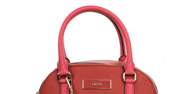 Dámska červená kožená kabelka s pútkami DKNY
