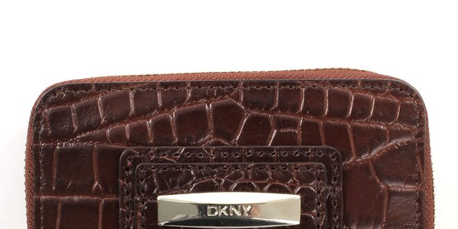 Dámska menšia bordó kožená peňaženka s plieškom DKNY