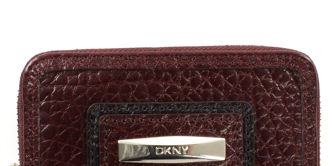 Dámska bordó kožená peňaženka s plieškom DKNY