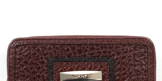 Dámska kožená bordó peňaženka s plieškom DKNY