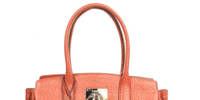 Dámska oranžová kabelka s hrubým povrchom DKNY