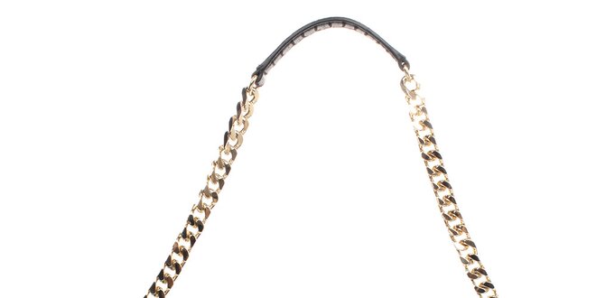 Dámska kožená trojfarebná kabelka s retiazkovým pútkom DKNY