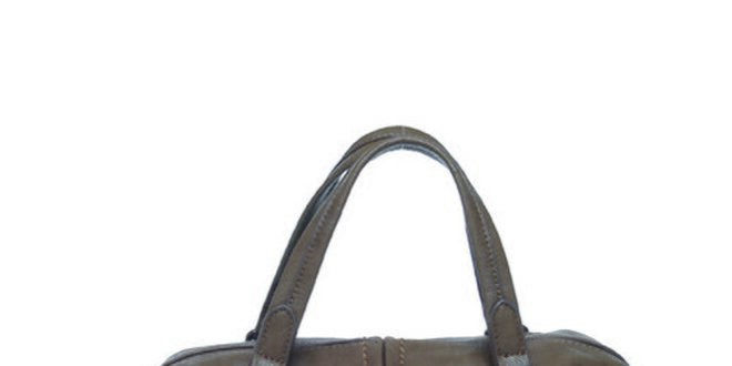 Dámska šedo-hnedá kabelka s ramenným popruhom Sisley