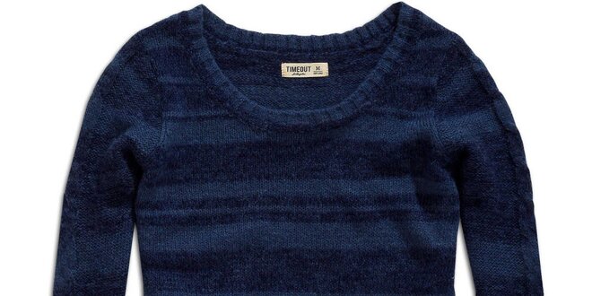 Dámsky modrý sveter s prúžkami Timeout