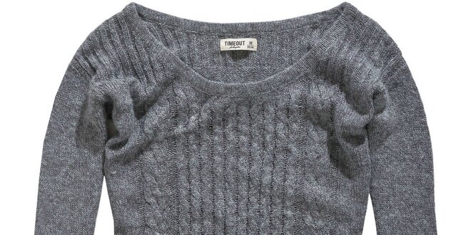 Dámsky šedý sveter s jemným vzorom Timeout