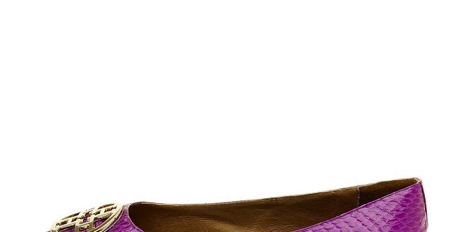 Dámske purpurové hadie baleríny Hope so striebornou sponou