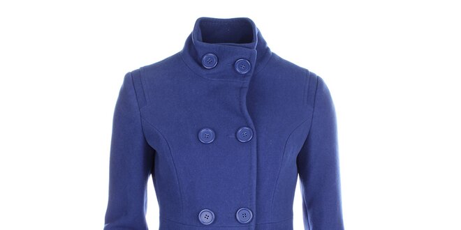 Dámsky dvojradový modrý kabát Phard
