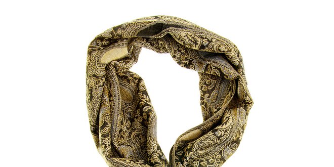 Dámsky šedo-zlatý šál Hope s ornamentálnym vzorom