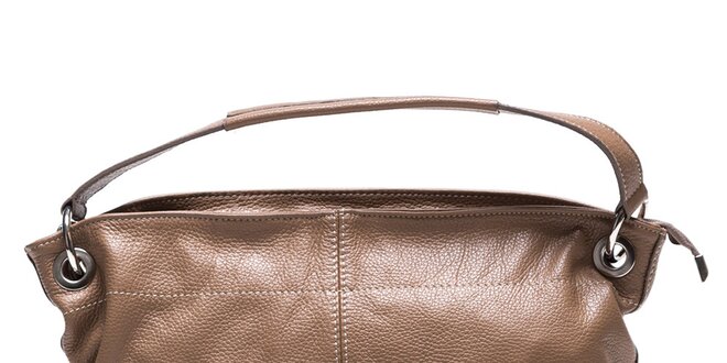 Dámska hnedá kabelka s vonkajším vreckom Mangotti