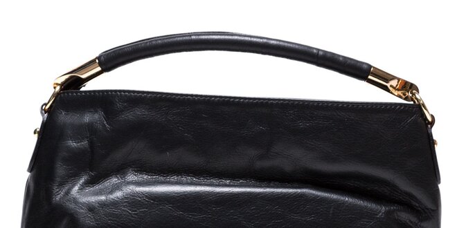 Dámska čierna kabelka z kože Mangotti