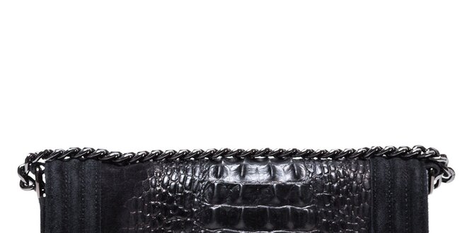 Dámska čierna mini kabelka s retiazkovým pútkom Mangotti