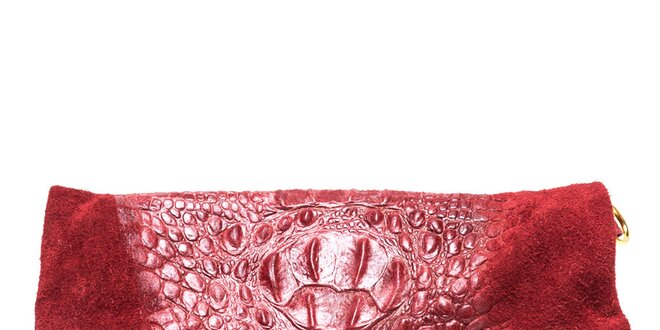 Dámska červená vzorovaná kabelka so strapcom Mangotti