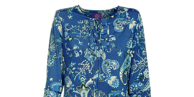 Dámske modré šaty Hope s kvetinovým vzorom