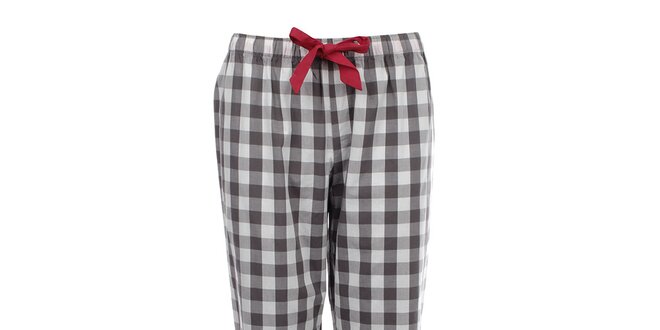 Dámske pyžamové nohavice s kockovaným vzorom a mašľou Tommy Hilfiger