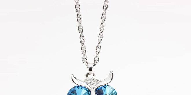 Dámsky náhrdelník so sovičkou s modrými kryštálmi Laura Bruni
