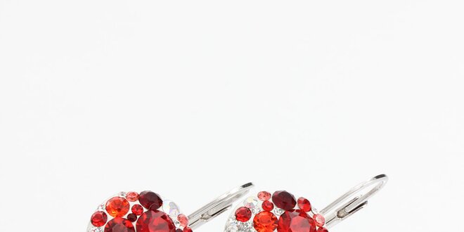 Dámske decentné náušnice s červenými kryštálmi Laura Bruni