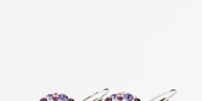 Dámske náušnice s fialovými kryštálmi Laura Bruni