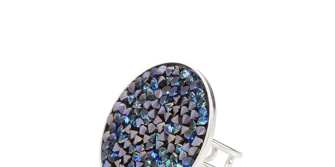 Dámsky prsteň s modrými kryštálikmi Laura Bruni