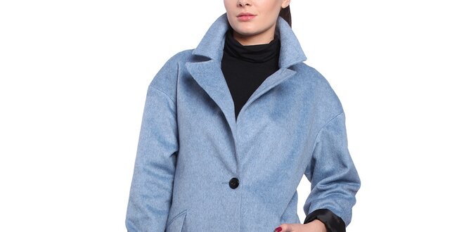Dámsky modrý oversized kabát Vera Ravenna