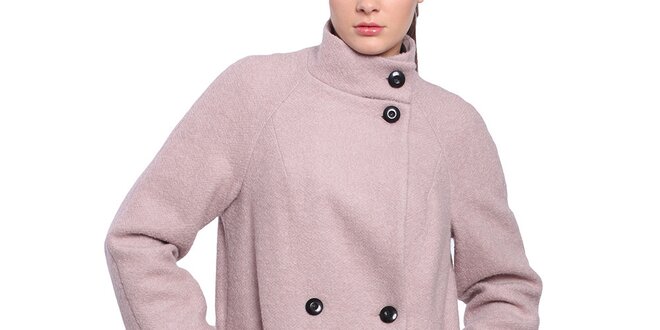 Dámsky ružový kabát na gombíky Vera Ravenna