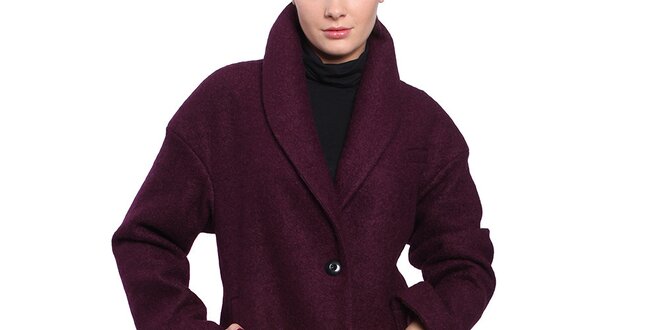 Dámsky fialový kabát na gombíky Vera Ravenna