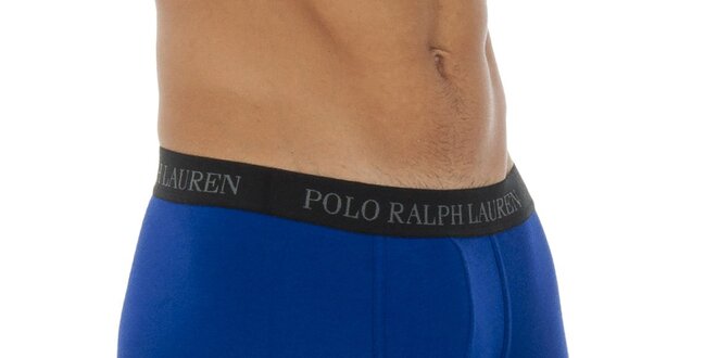 Pánske sýto modré boxerky Polo Ralph Lauren s čiernym lemom