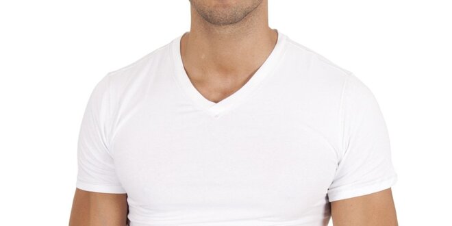 Pánske biele tričko s véčkom Polo Ralph Lauren