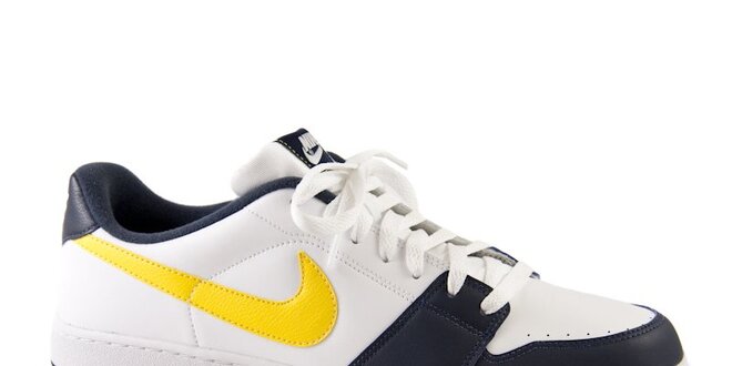 Pánske čierno-biele kožené tenisky Nike