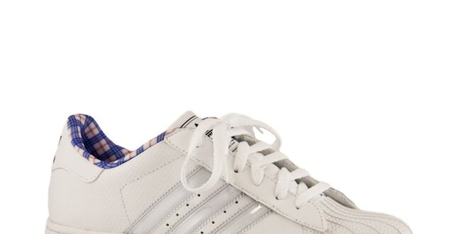 Dámske biele kožené tenisky Adidas s gumovou špičkou