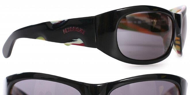 Dámske čierne slnečné okuliare Missoni s dúhovými detailami
