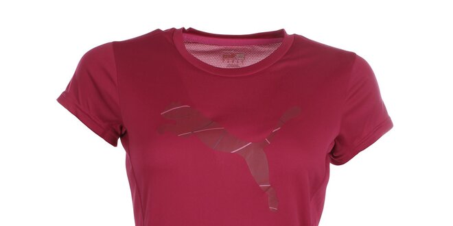 Dámske tmavo ružové fitness tričko Puma