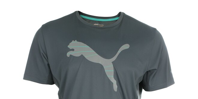 Pánske športové šedé tričko s reflexnými prvkami Puma