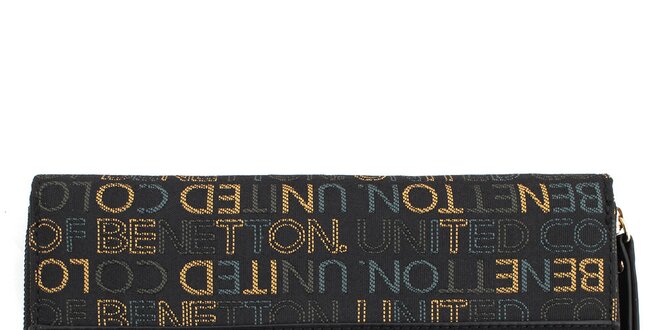Dámska čierna peňaženka s farebnými nápismi United Colors of Benetton