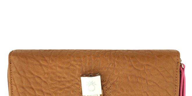 Dámska hnedá peňaženka so zámčekom United Colors of Benetton