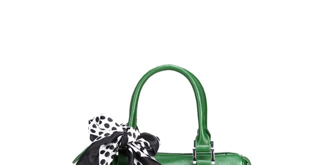Trávovo zelená kabelka Belle&Bloom s ozdobnou šatkou