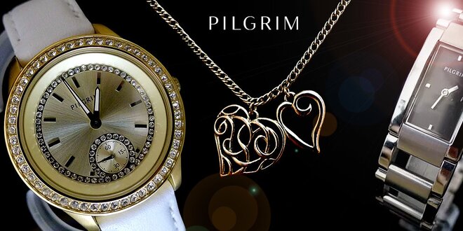 Krásne hodinky a trblietavé šperky PILGRIM