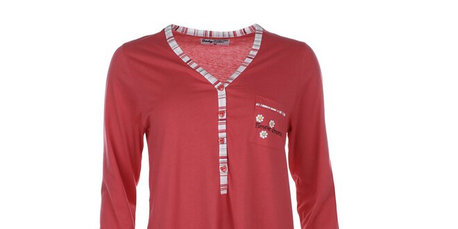 Dámska červená nočná košeľa s vreckom Body International