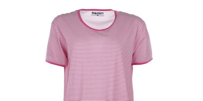 Dámska ružovo pruhovaná nočná košeľa Body International