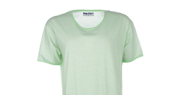 Dámska zeleno pruhovaná nočná košeľa Body International