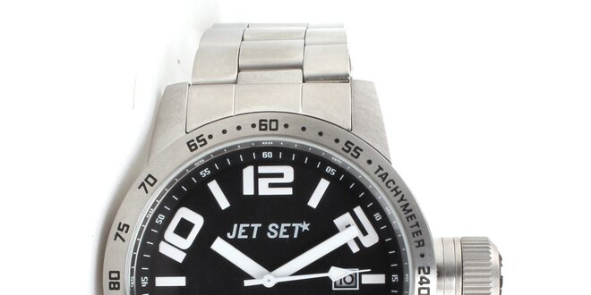 Pánske strieborné analogové hodinky Jet Set